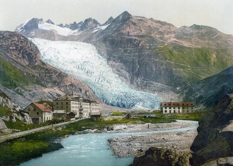 rhone glacier, glacier, 19 century